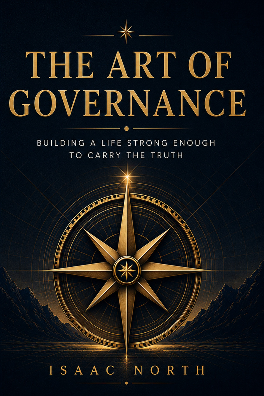 The Art of Governance by Isaac North — dark navy book cover with a gold compass